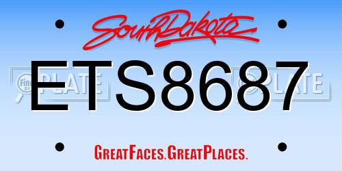ETS8687 South Dakota License Plate