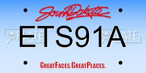 ETS91A South Dakota License Plate