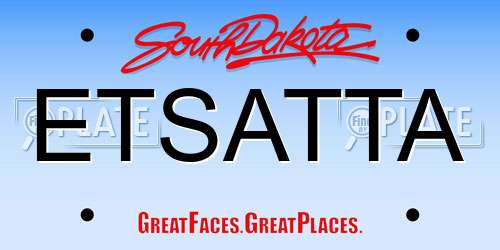 ETSATTA South Dakota License Plate