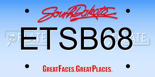 ETSB68 South Dakota License Plate