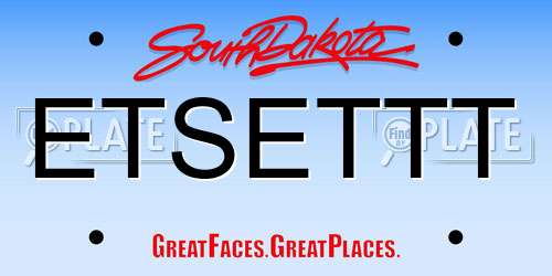 ETSETTT South Dakota License Plate