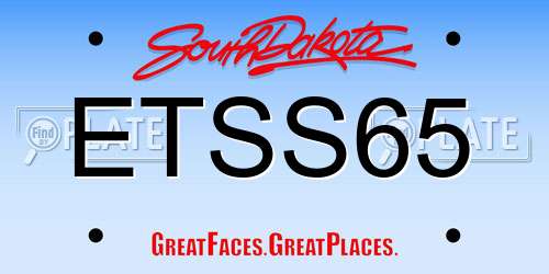 ETSS65 South Dakota License Plate