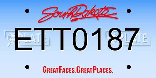 ETT0187 South Dakota License Plate