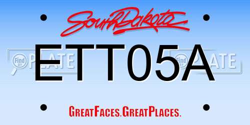 ETT05A South Dakota License Plate