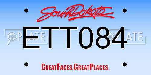 ETT084 South Dakota License Plate