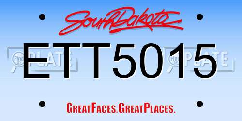ETT5015 South Dakota License Plate
