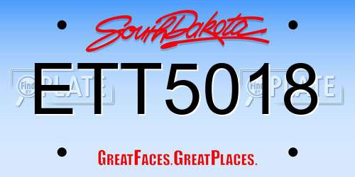 ETT5018 South Dakota License Plate