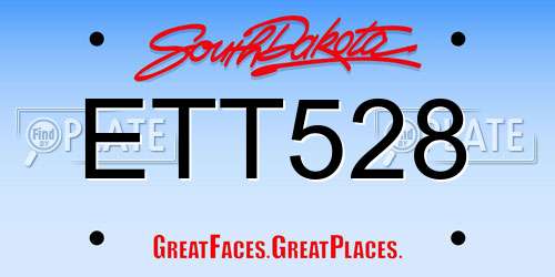 ETT528 South Dakota License Plate