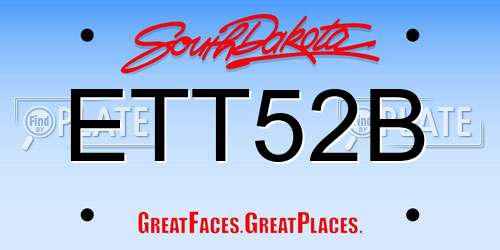 ETT52B South Dakota License Plate