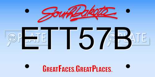 ETT57B South Dakota License Plate
