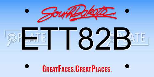 ETT82B South Dakota License Plate