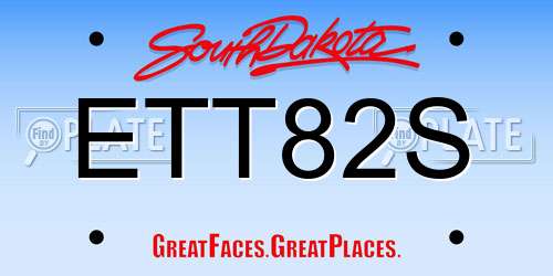 ETT82S South Dakota License Plate