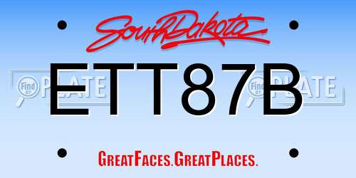 ETT87B South Dakota License Plate