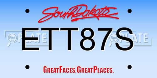 ETT87S South Dakota License Plate