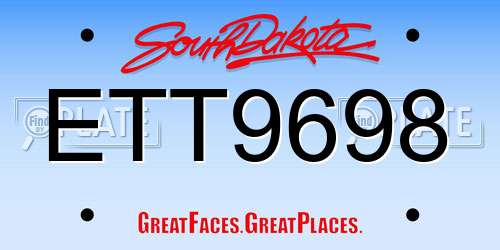 ETT9698 South Dakota License Plate