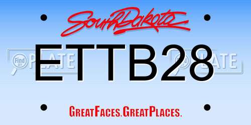 ETTB28 South Dakota License Plate