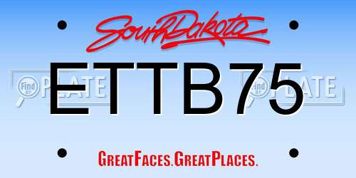 ETTB75 South Dakota License Plate