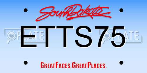 ETTS75 South Dakota License Plate