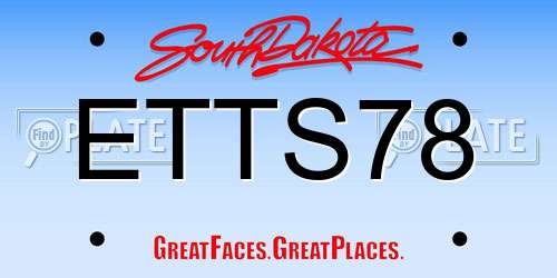 ETTS78 South Dakota License Plate