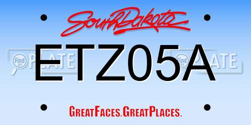 ETZ05A South Dakota License Plate