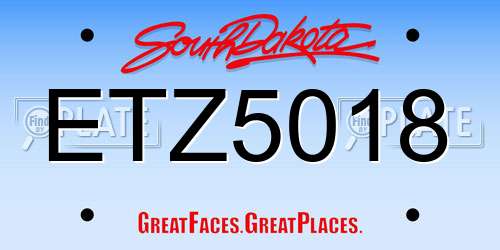 ETZ5018 South Dakota License Plate