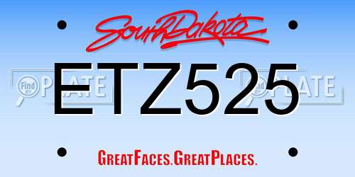 ETZ525 South Dakota License Plate