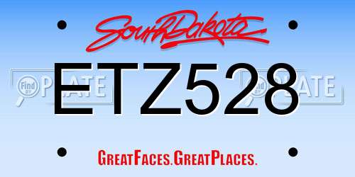 ETZ528 South Dakota License Plate