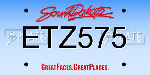 ETZ575 South Dakota License Plate