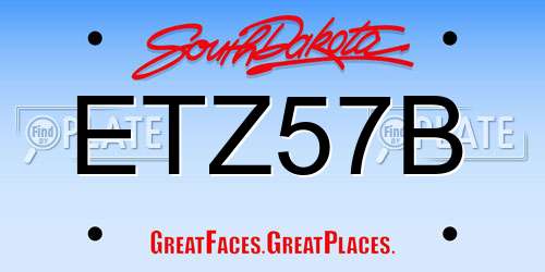 ETZ57B South Dakota License Plate
