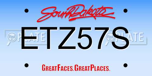 ETZ57S South Dakota License Plate