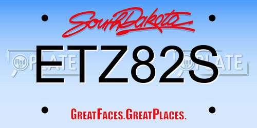 ETZ82S South Dakota License Plate