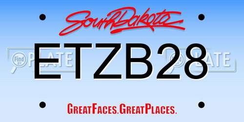 ETZB28 South Dakota License Plate