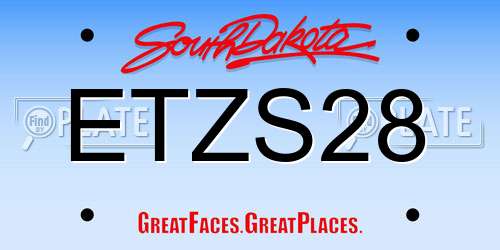 ETZS28 South Dakota License Plate