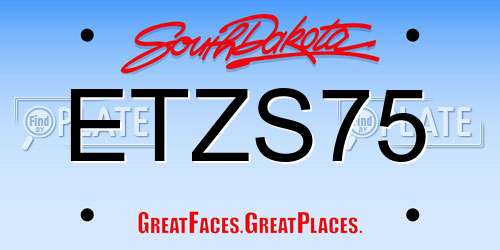 ETZS75 South Dakota License Plate