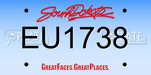 EU1738 South Dakota License Plate