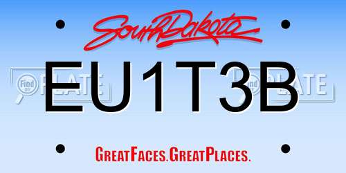 EU1T3B South Dakota License Plate