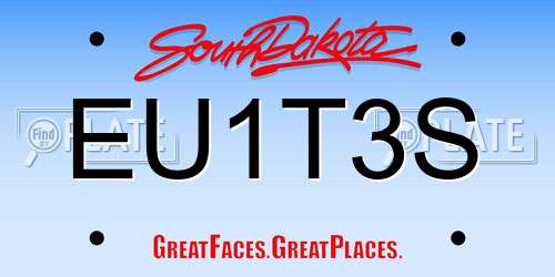 EU1T3S South Dakota License Plate