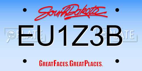 EU1Z3B South Dakota License Plate