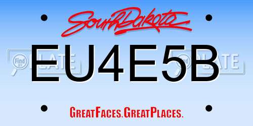 EU4E5B South Dakota License Plate