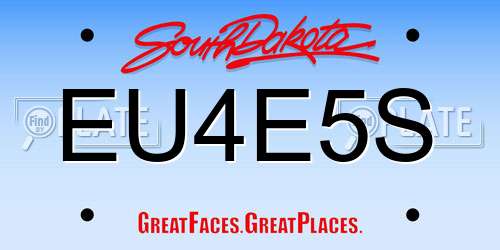 EU4E5S South Dakota License Plate