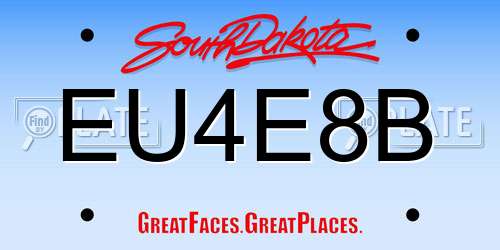 EU4E8B South Dakota License Plate