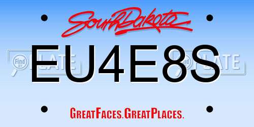 EU4E8S South Dakota License Plate
