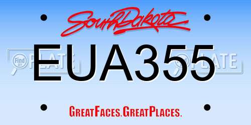 EUA355 South Dakota License Plate