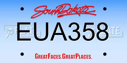 EUA358 South Dakota License Plate