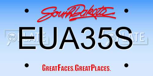 EUA35S South Dakota License Plate