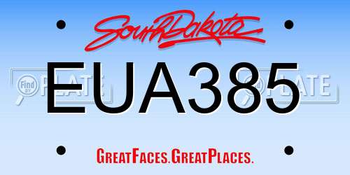 EUA385 South Dakota License Plate