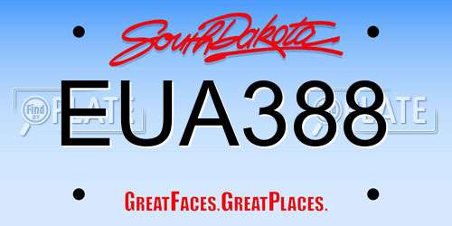 EUA388 South Dakota License Plate