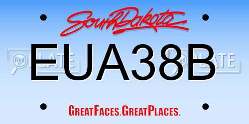 EUA38B South Dakota License Plate