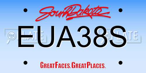 EUA38S South Dakota License Plate