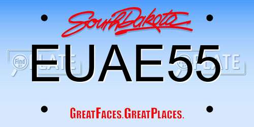 EUAE55 South Dakota License Plate